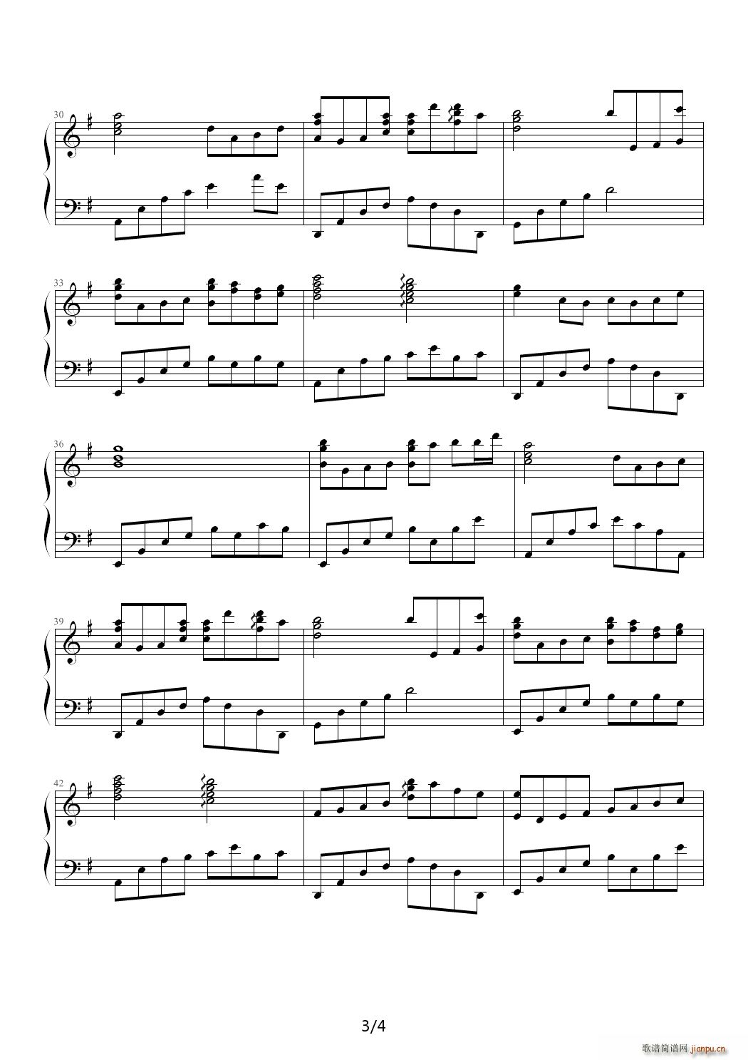 All the notes G调(钢琴谱)3