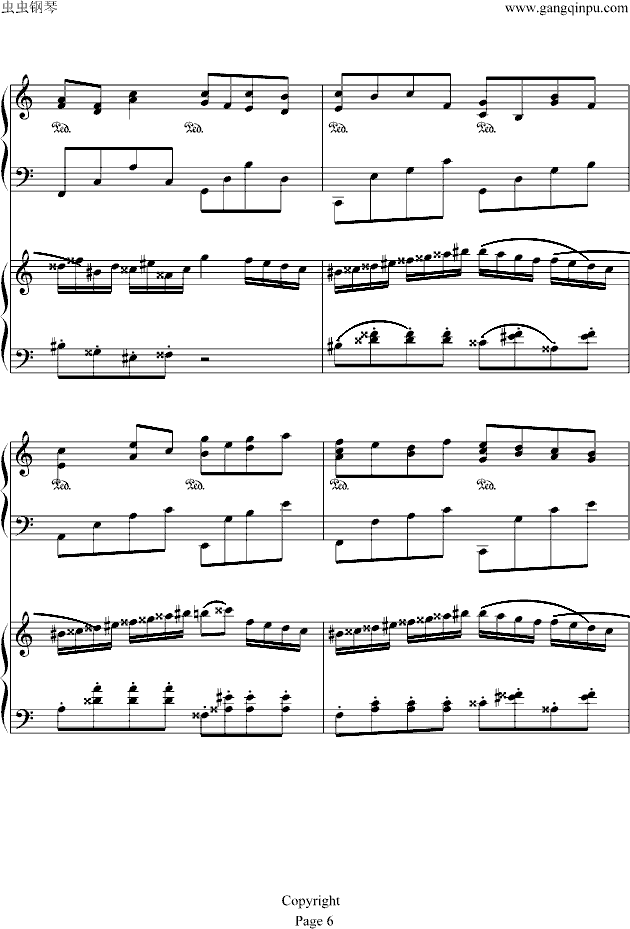 土耳其进行曲——卡农(钢琴谱)6