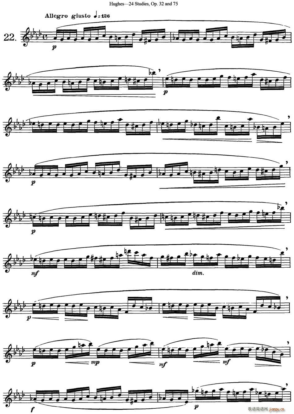 胡埃斯24首长笛练习曲Op 32 NO 22 长笛(笛箫谱)1