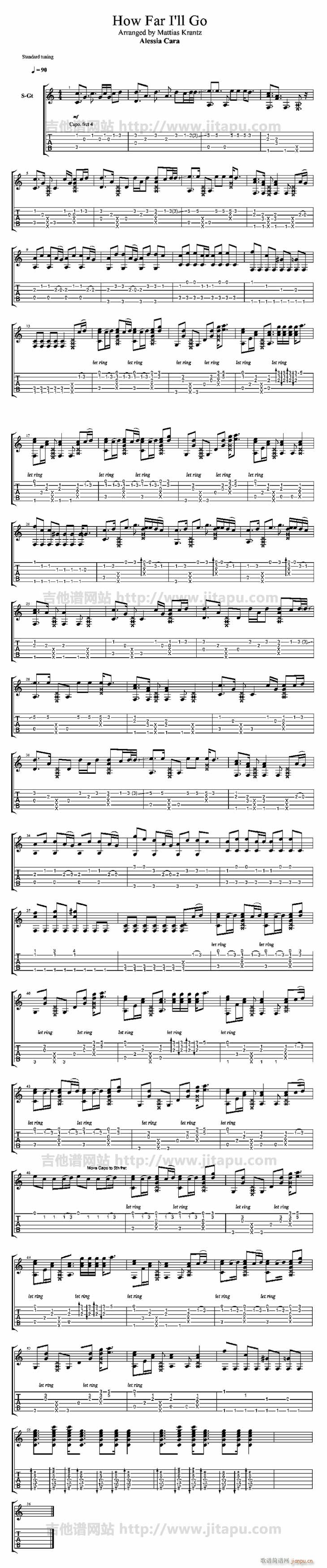 How Far I ll Go 海洋奇缘主题曲(吉他谱)1