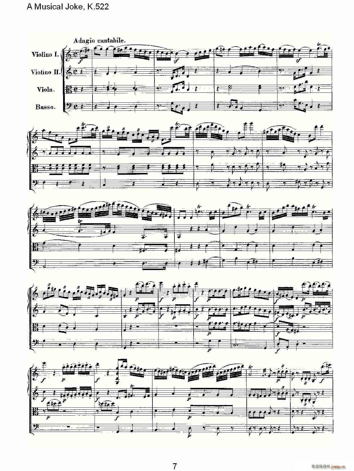 A Musical Joke, K.522(十字及以上)7