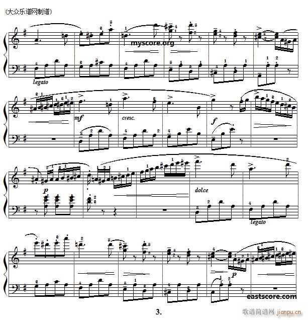 库劳小奏鸣曲 Op55 No2 3(钢琴谱)3