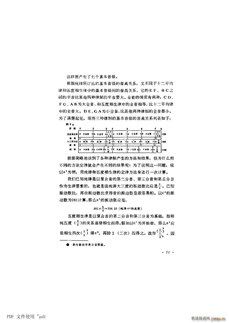 其他 第2章音与音侓 第11页 第2 3节五度相生律 纯律(十字及以上)1