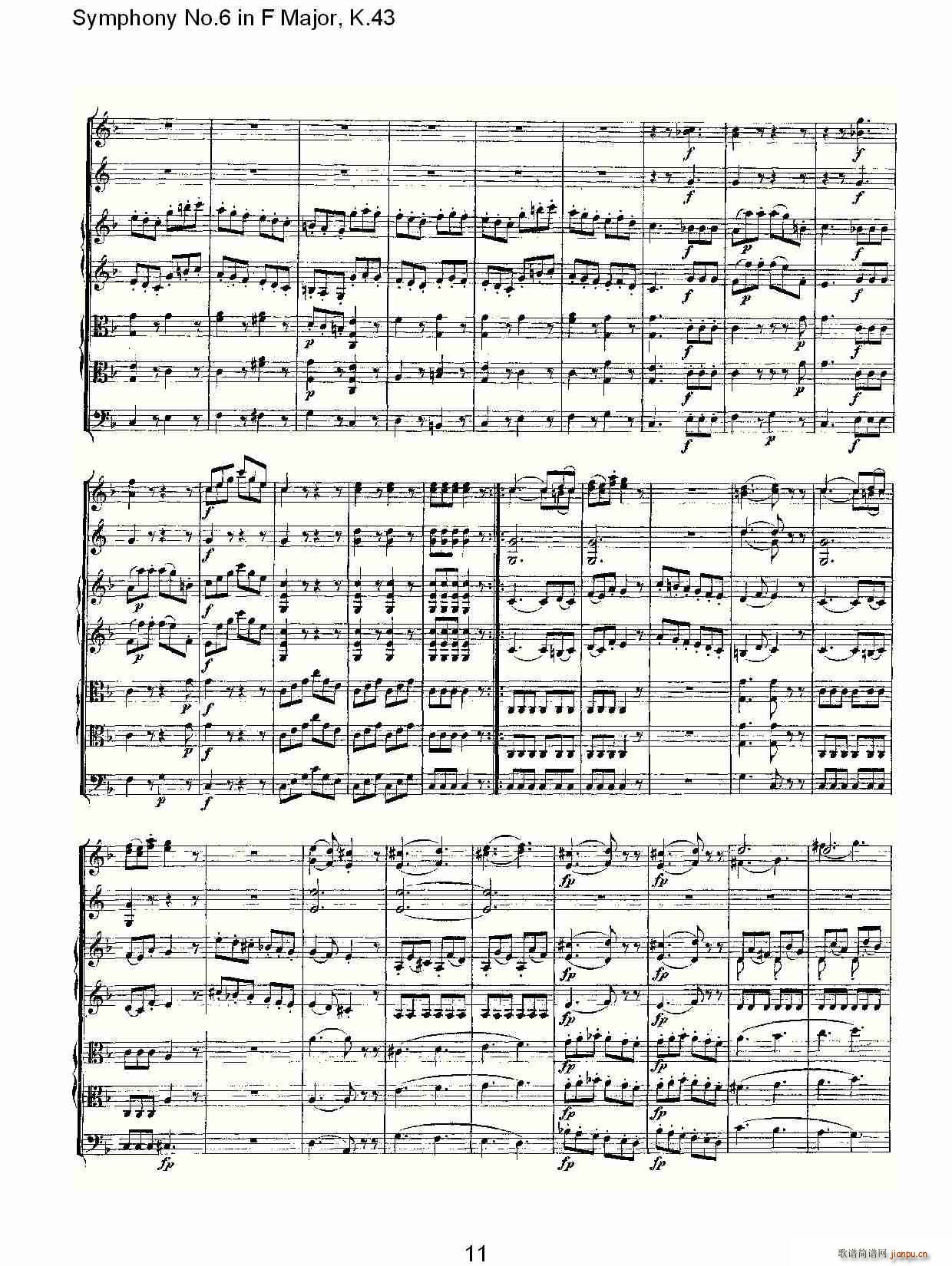 Symphony No.6 in F Major, K.43(十字及以上)11