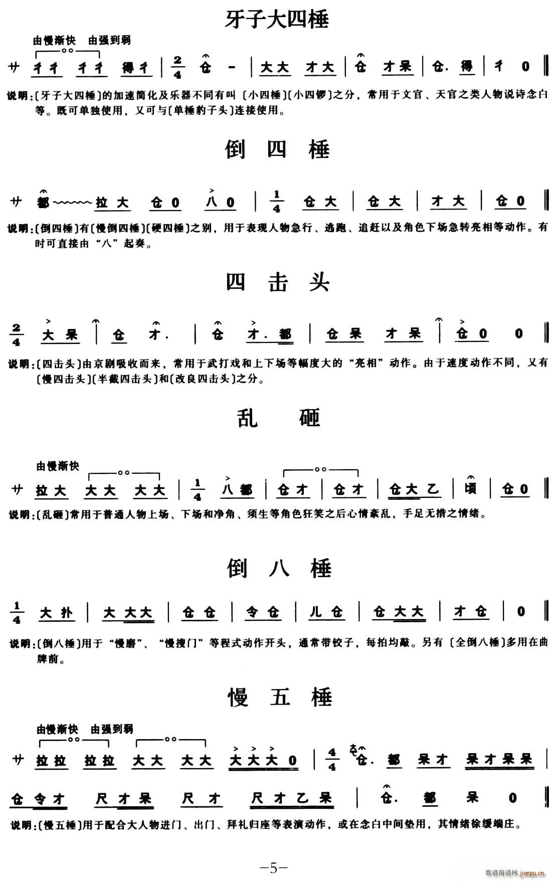 [秦腔]锣鼓谱(七字歌谱)5