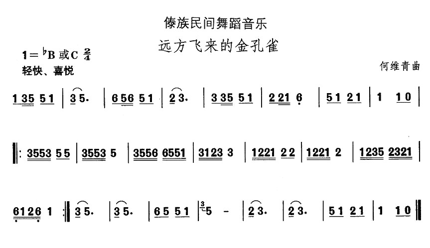 中国民族民间舞曲选傣族舞蹈：远方飞来的金孔雀(十字及以上)1