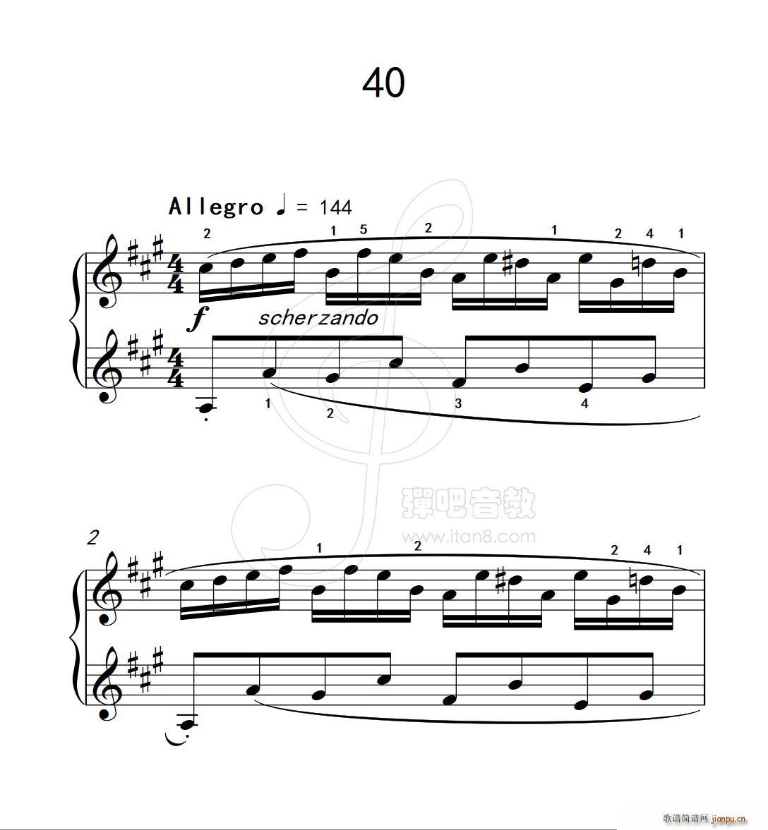 练习曲 40 克拉莫钢琴练习曲60首(钢琴谱)1