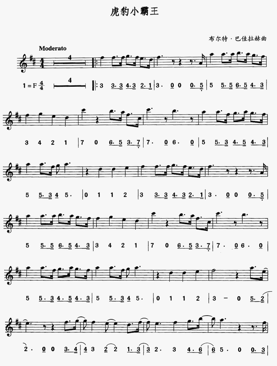 虎豹小霸王(萨克斯谱)1