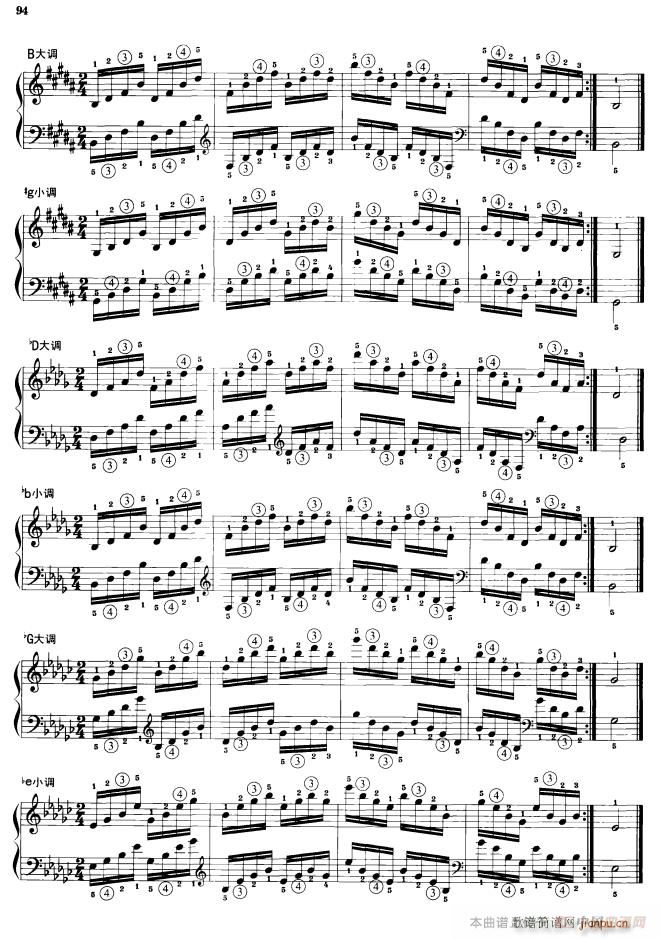 钢琴琶音练习 分解和弦琶音(钢琴谱)1