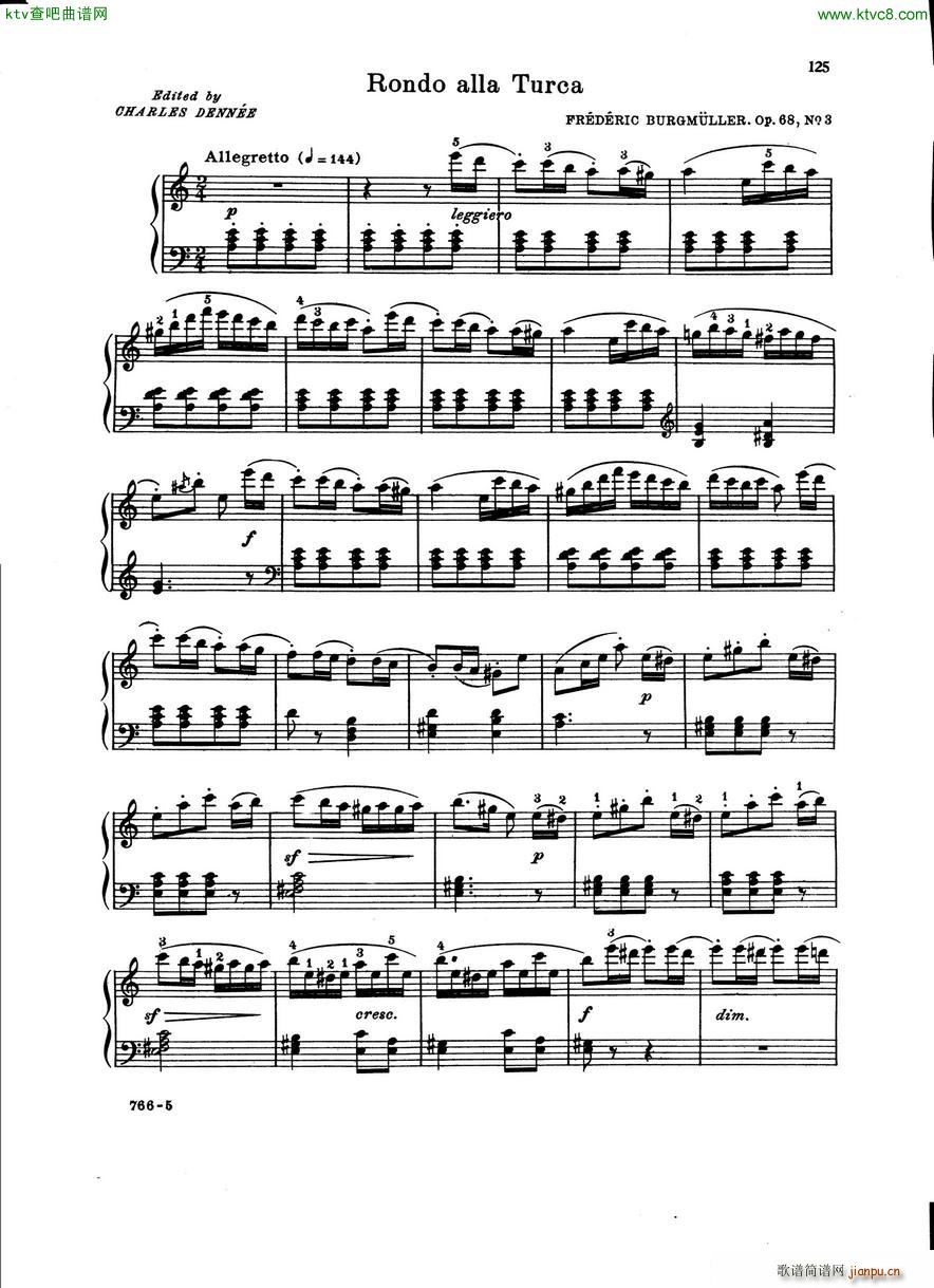 Burgmuller Rondo alla Turca Op 68(钢琴谱)1