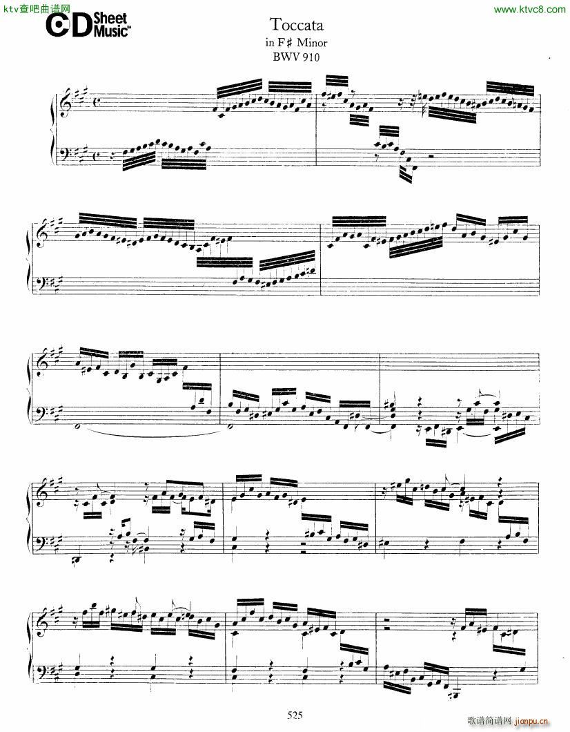 Bach JS BWV 910 Toccata in f(钢琴谱)1