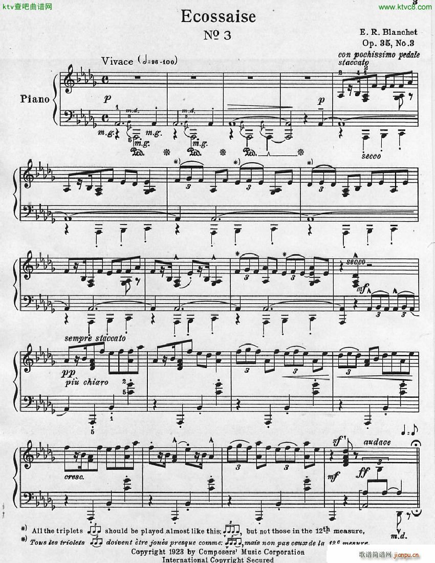 Blanchet Op 35 Trois Ecossaises(钢琴谱)10