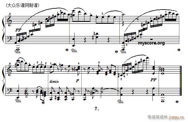 古典钢琴小曲 门德尔松 幻想曲(钢琴谱)7