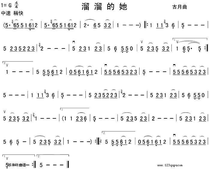 溜溜的她(二胡谱)1