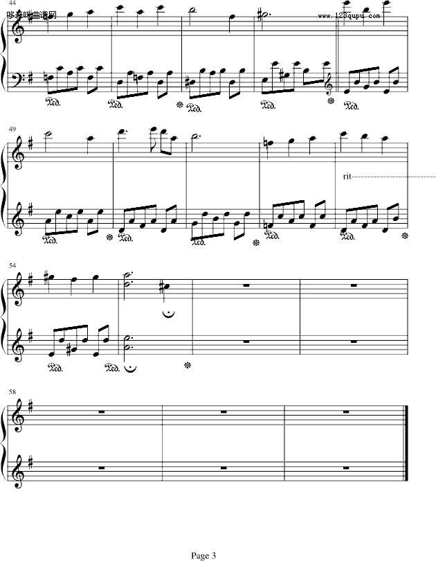 林中漫步-克莱德曼(钢琴谱)3