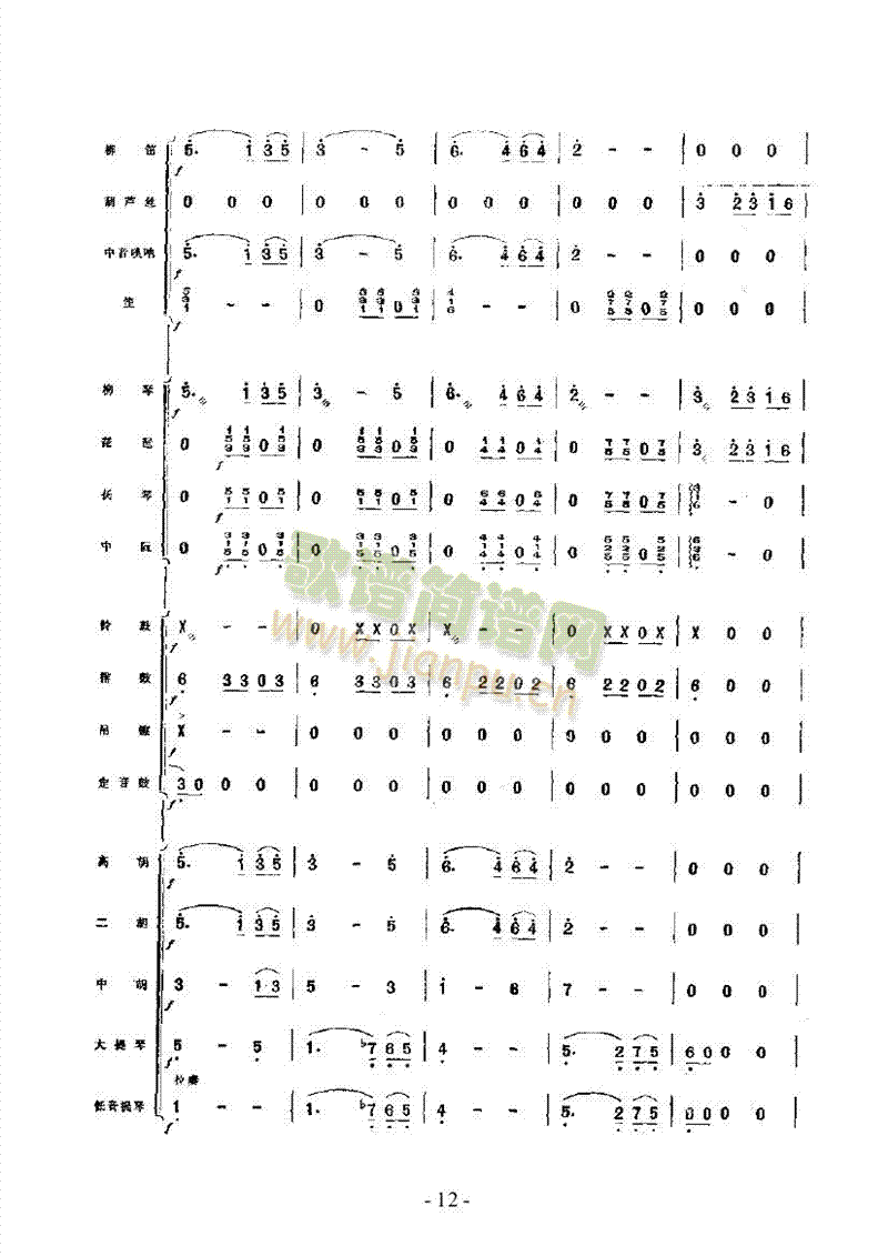 边寨月夜乐队类民乐合奏(其他乐谱)12