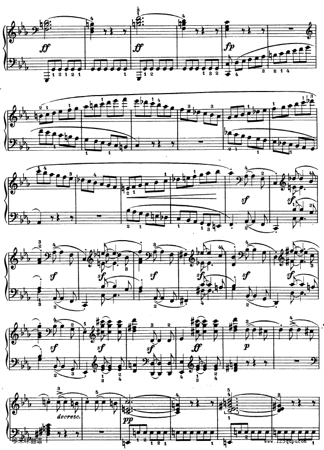 降E大调第四钢琴奏鸣曲-Op.7-贝多芬(钢琴谱)5