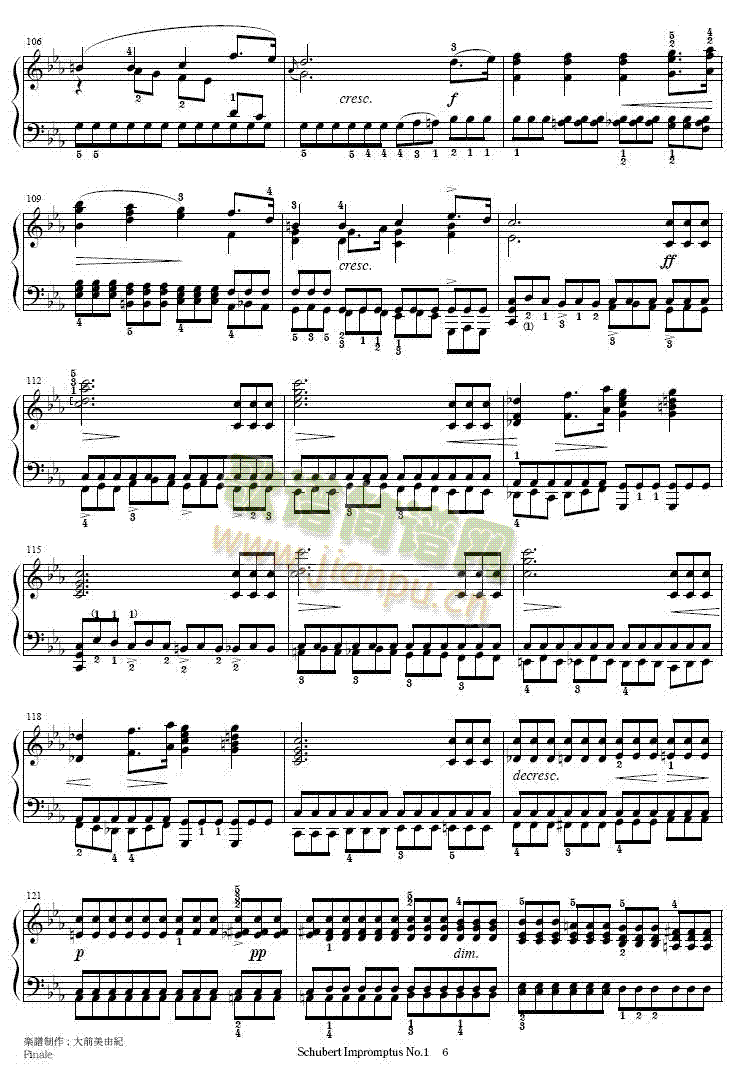 即兴曲Op.90-1(钢琴谱)6