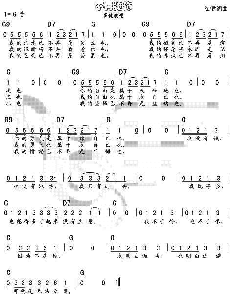 不再掩饰(吉他谱)1