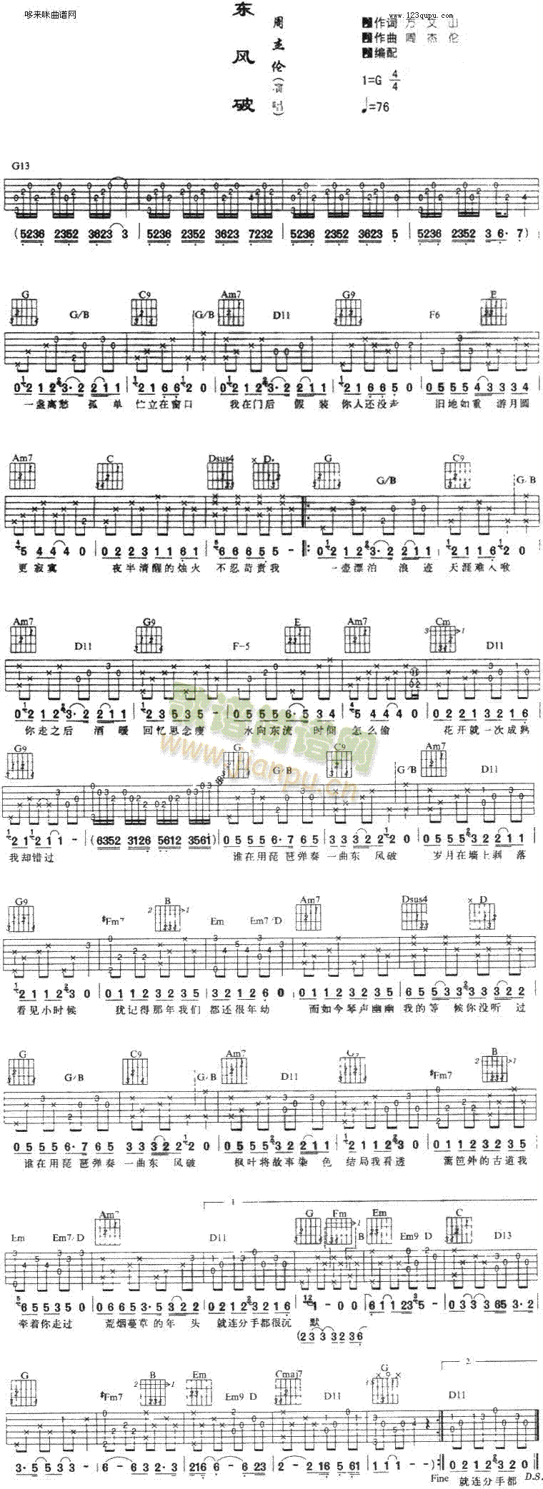 东风破(吉他谱)1