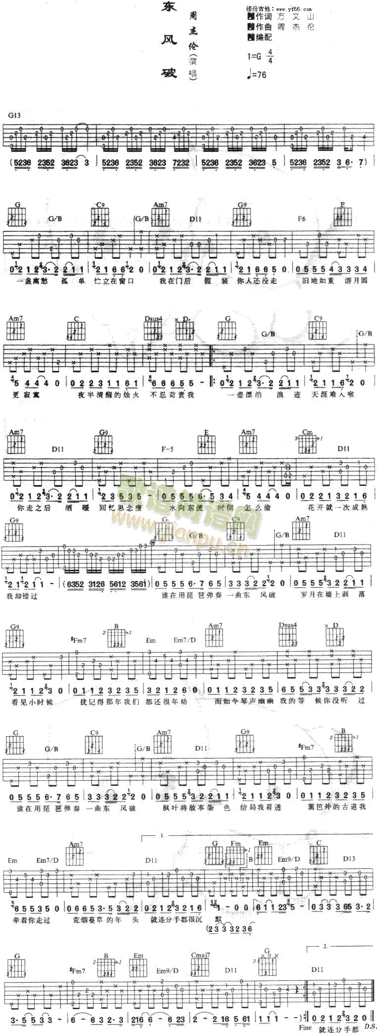 东风破(吉他谱)1