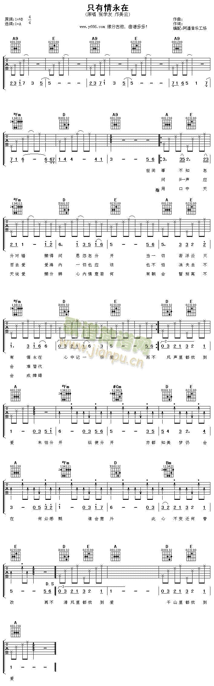 只有情永在(吉他谱)1