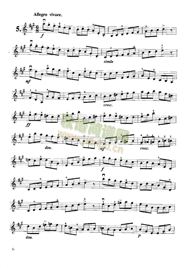 开塞小提琴练习曲36首弦乐类小提琴(其他乐谱)6
