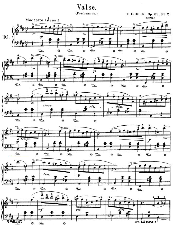 b小调圆舞曲作品69号之2-肖邦(钢琴谱)1