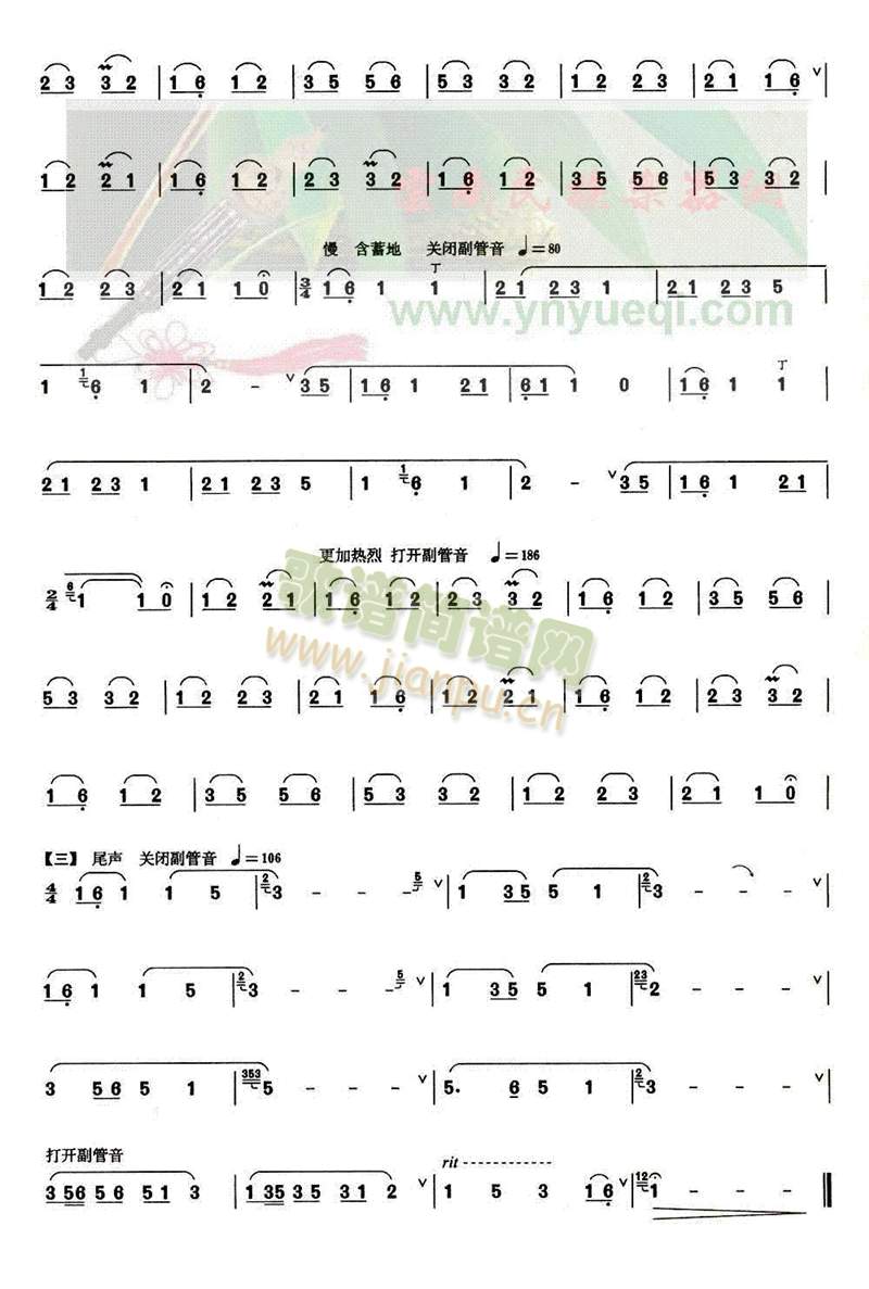 美丽的秧萝(葫芦丝谱)3