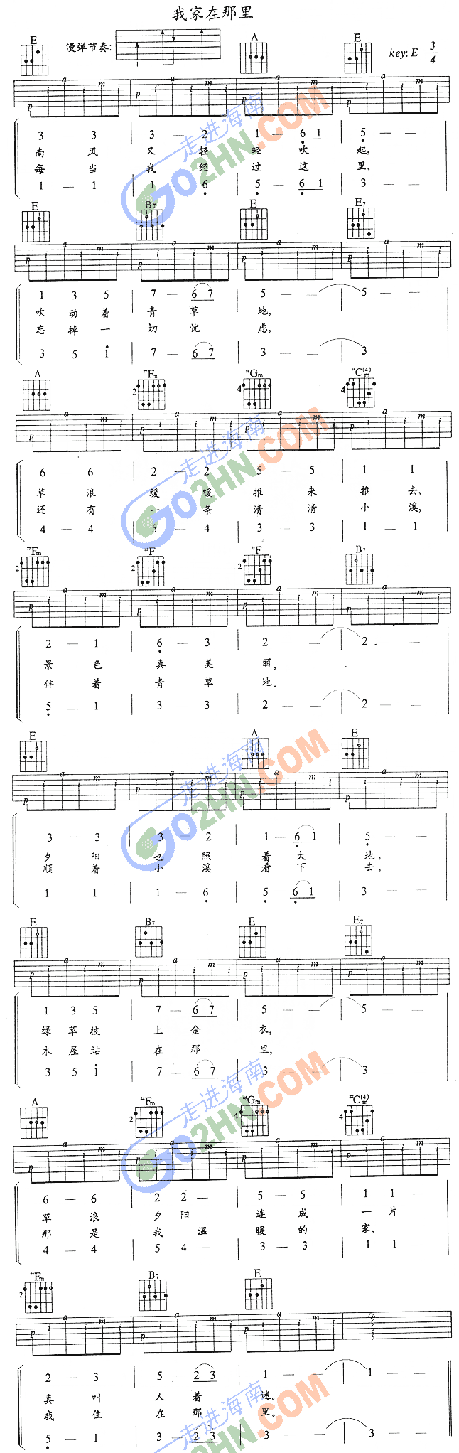 我家在哪里(吉他谱)1