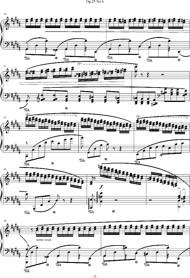 肖邦练习曲Op.25No.6(钢琴谱)5