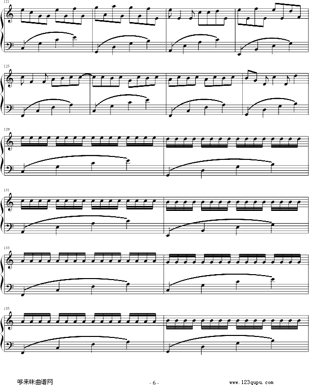 卡农-最简版-帕赫贝尔-Pachelbel(钢琴谱)6