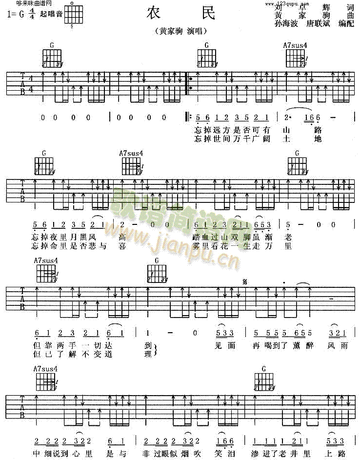 农民(吉他谱)1
