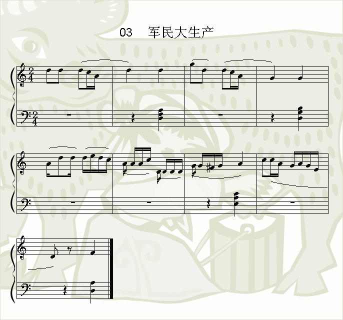 军民大生产(钢琴谱)1
