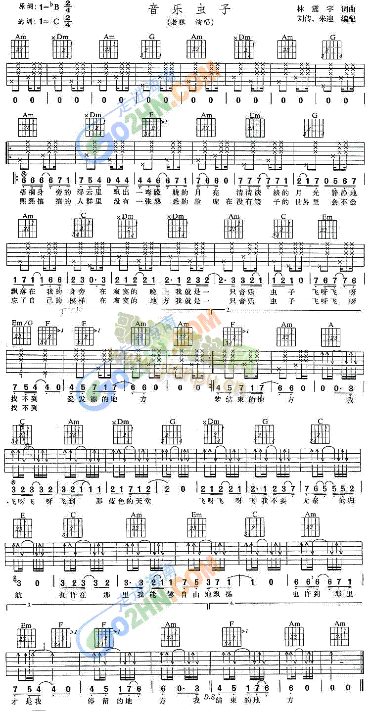 音乐虫子(吉他谱)1