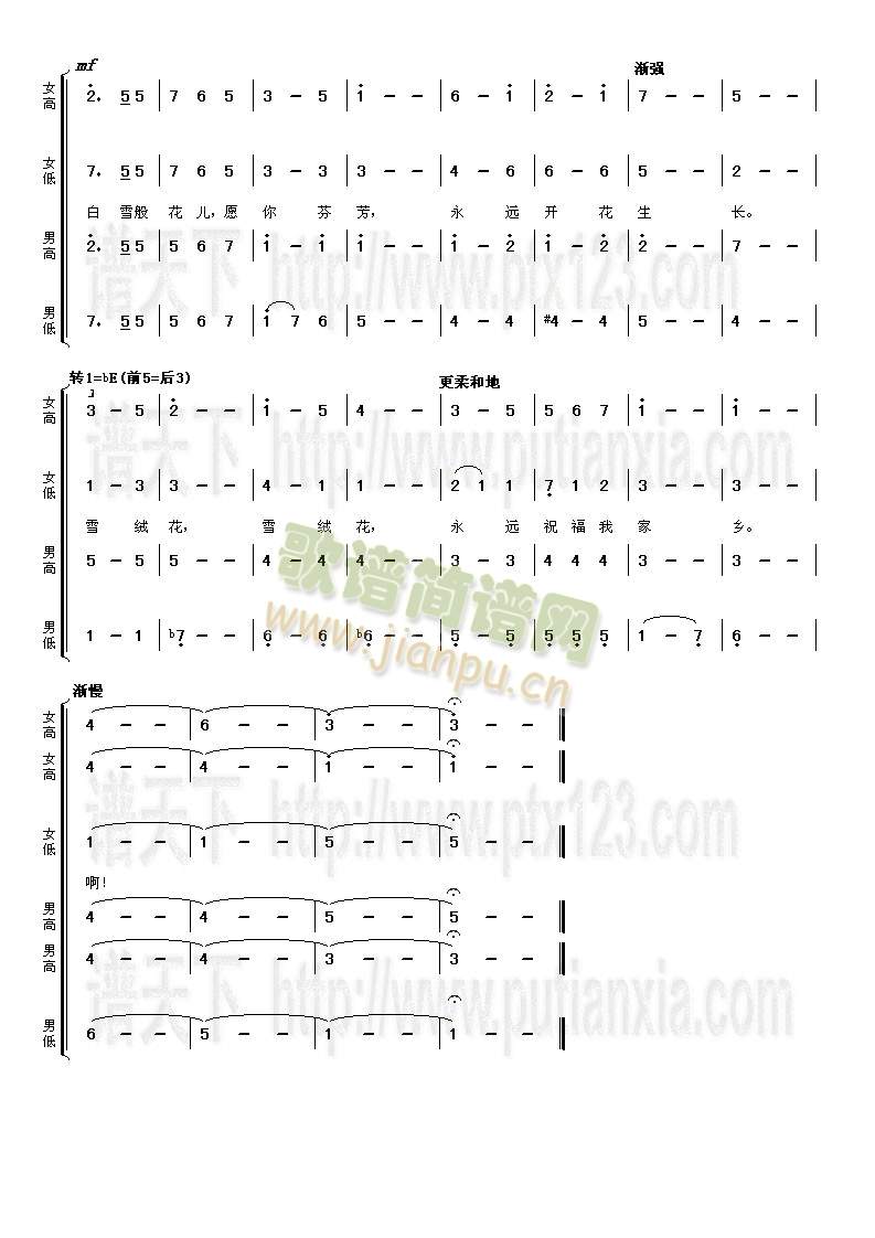 雪绒花(合唱谱)3