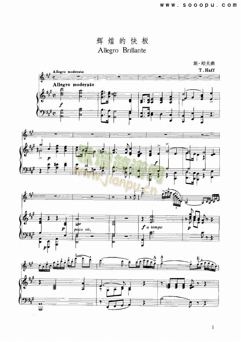 辉煌的快板弦乐类小提琴(其他乐谱)1