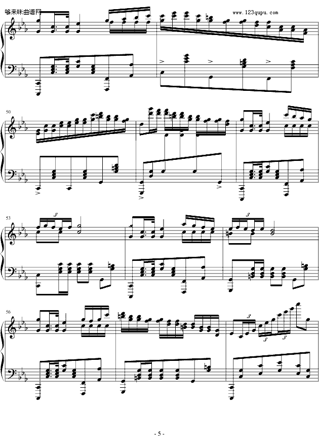 c小调波兰舞曲-心兰(钢琴谱)5
