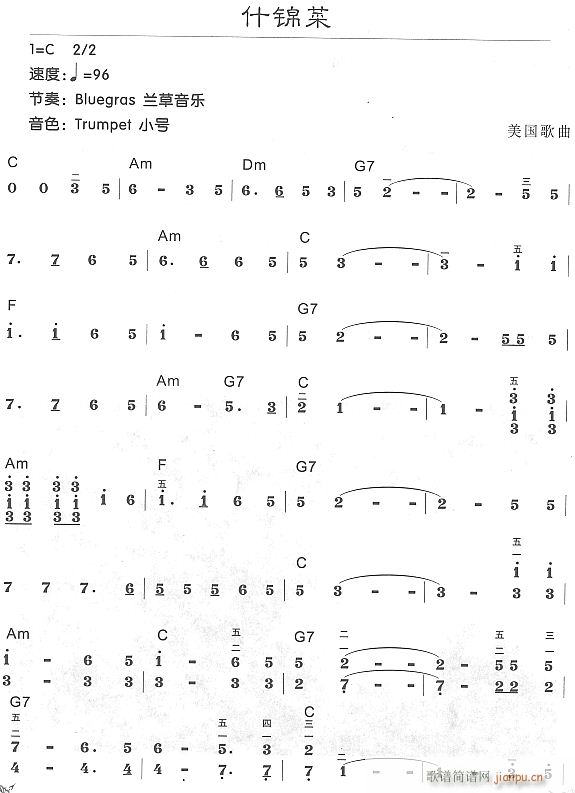 什锦菜(电子琴谱)1