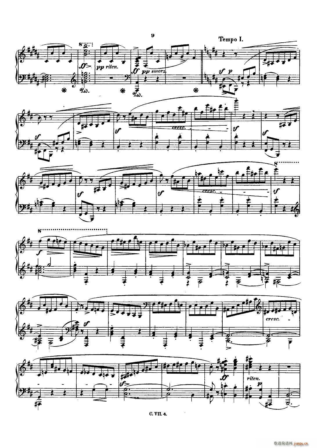 肖邦 钢琴谐谑曲 Chopin Scherzo No 1 b小调 Op 20(钢琴谱)8