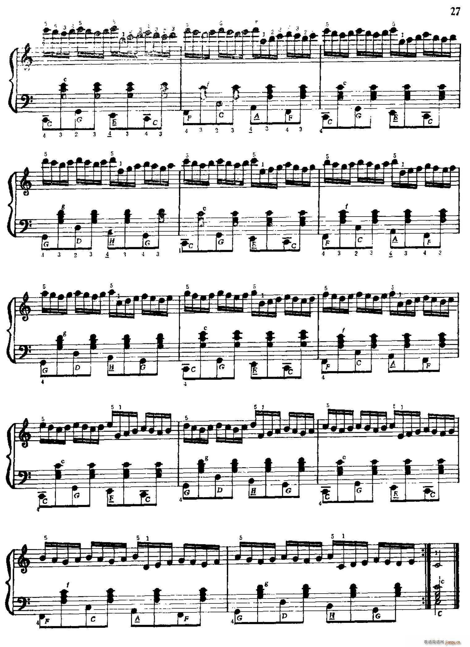 手风琴手指练习 第一部分 21 30(手风琴谱)6