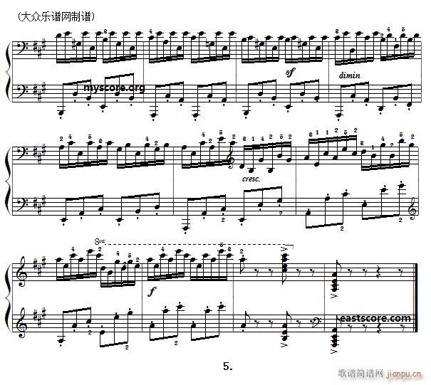 车尔尼 钢琴快速练习曲 Czerny 299 第23首 及练习提示(钢琴谱)5