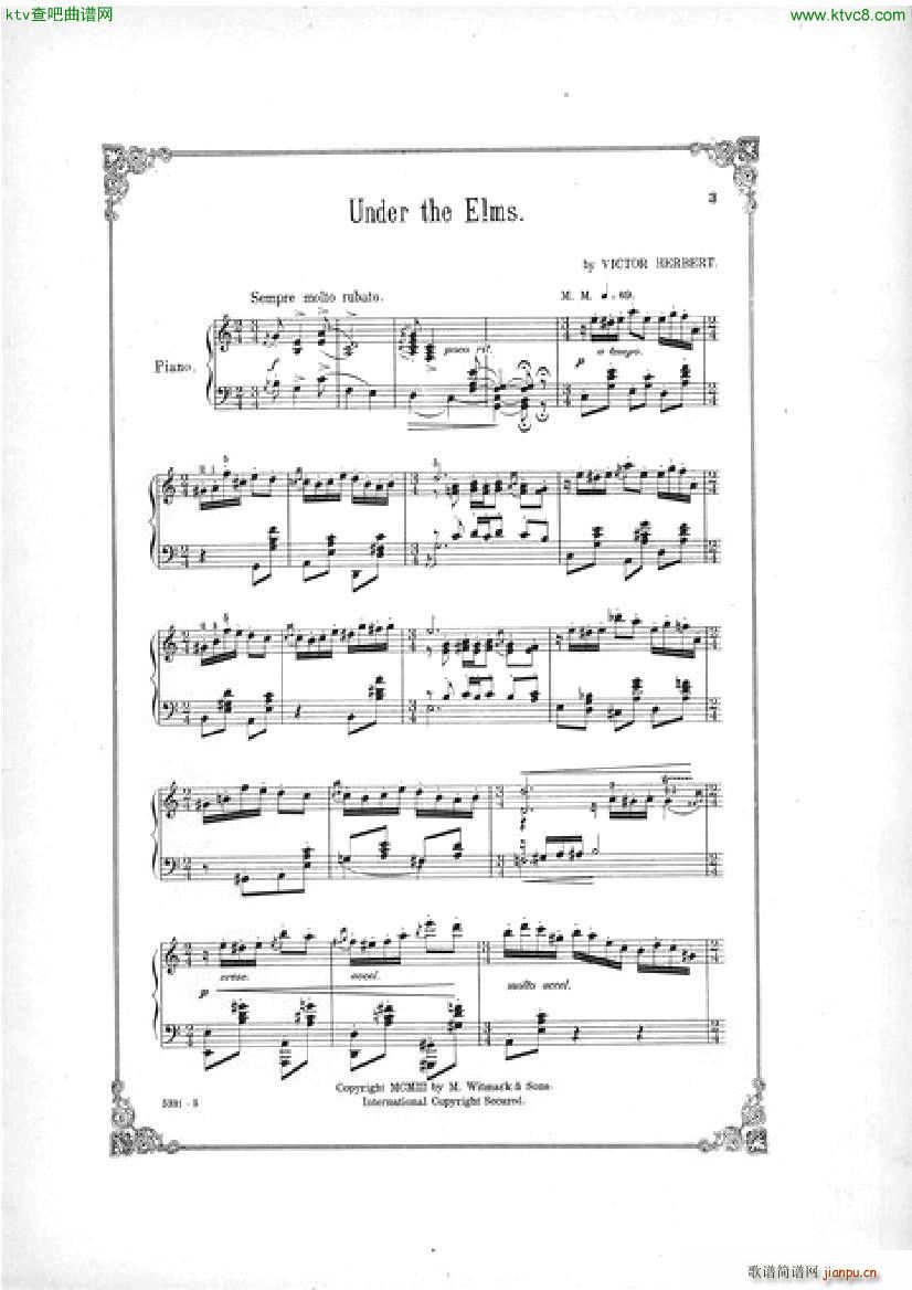 Victor Herbert Under the Elms Souvenir de Saratoga(钢琴谱)1