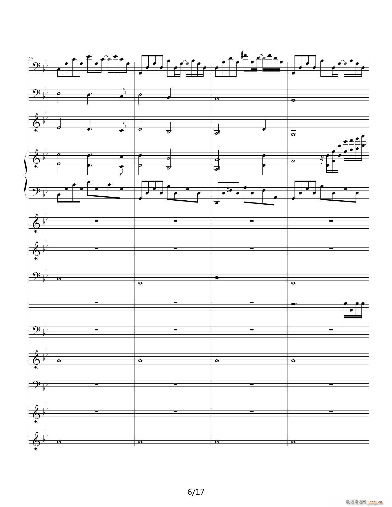 悲伤奏鸣曲 降B调(钢琴谱)6