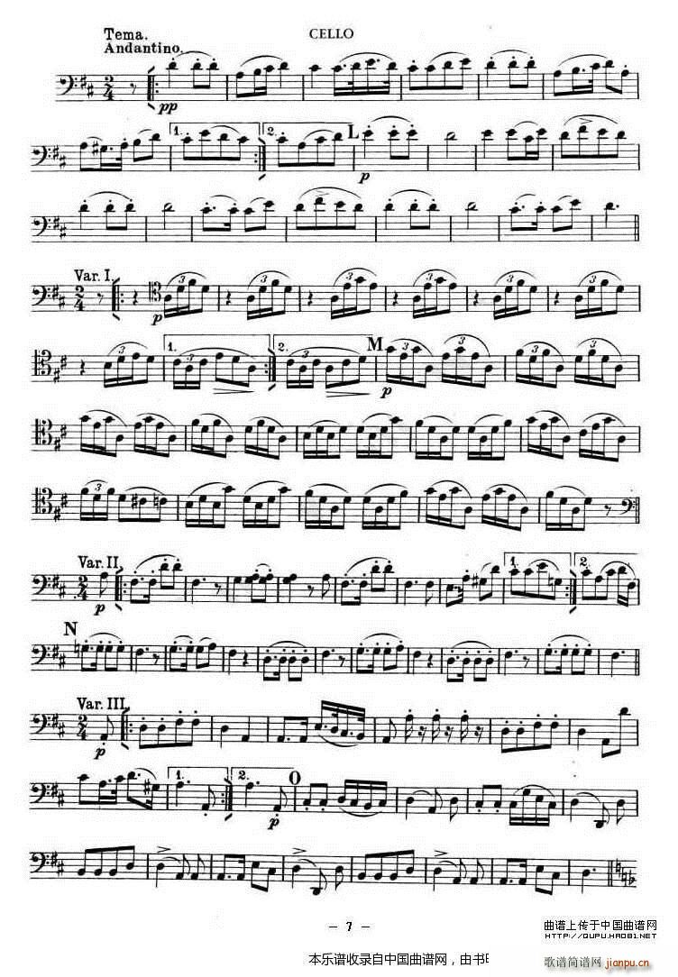 TROUT QUARTET 大(大提琴谱)7