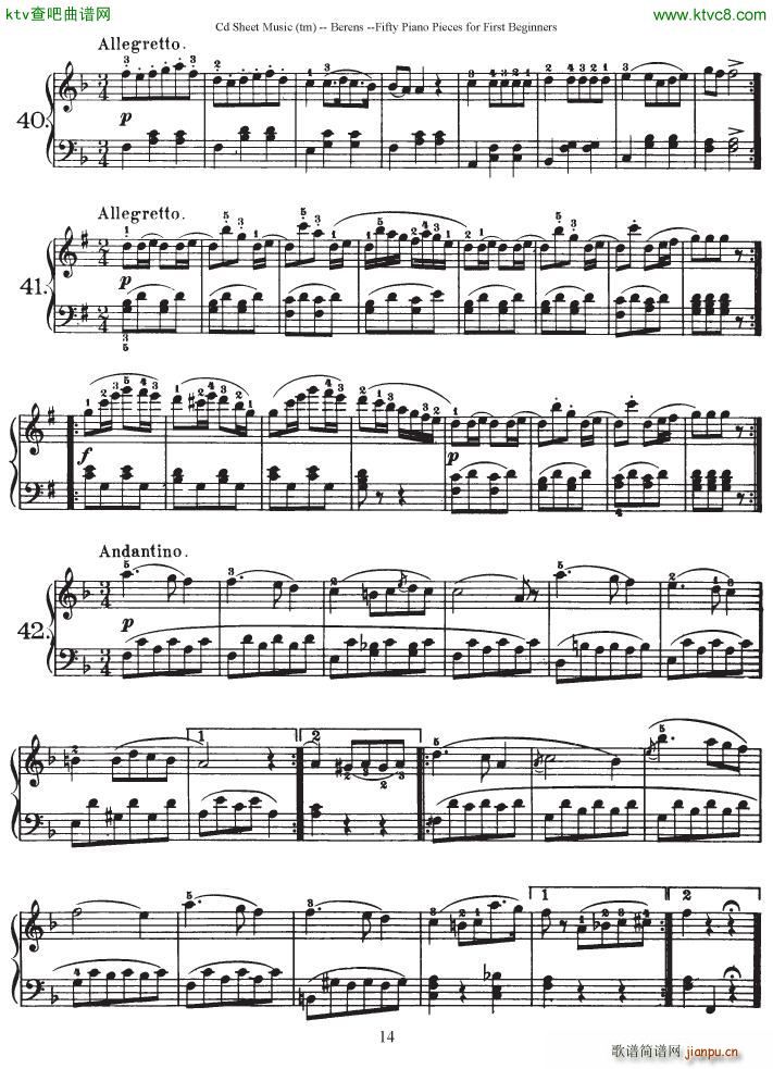 Berens op 70 50 Piano Pieces for Beginners(钢琴谱)14