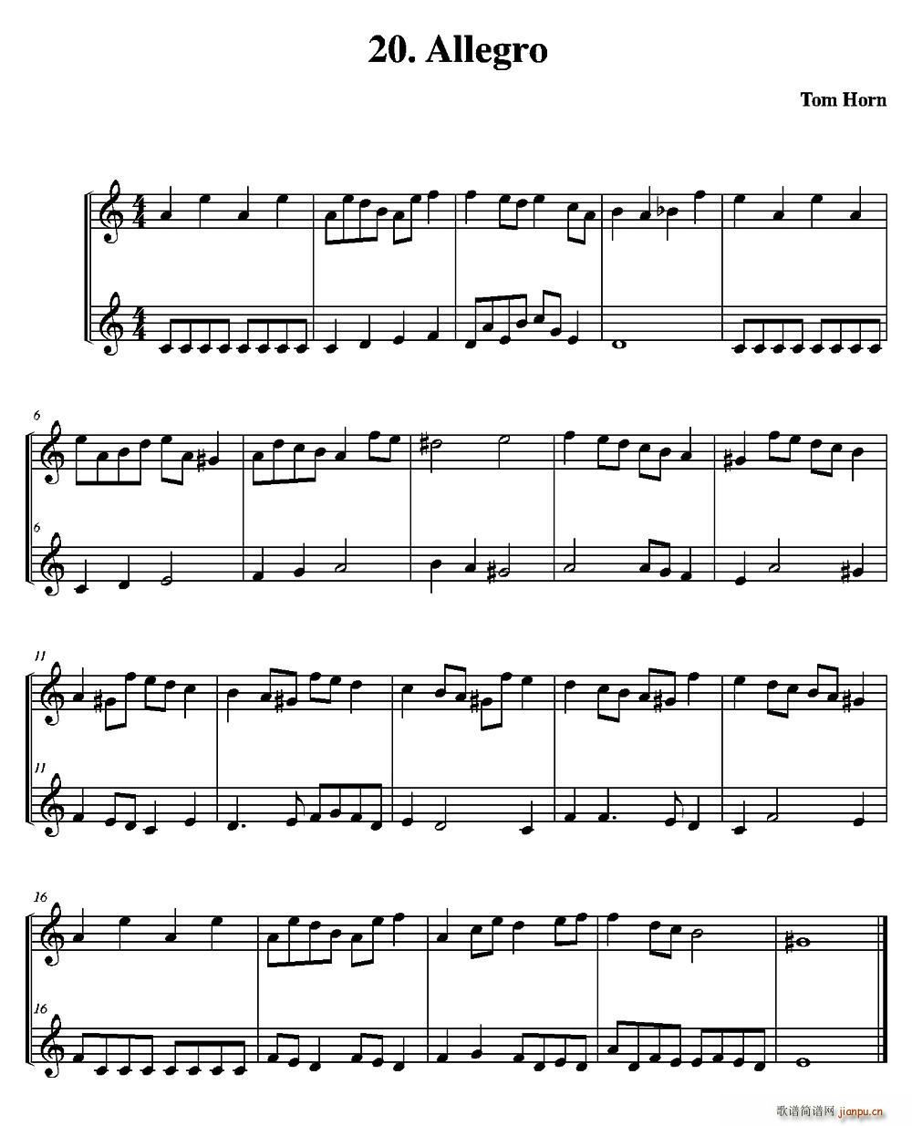 Allegro 简易二重奏(总谱)1