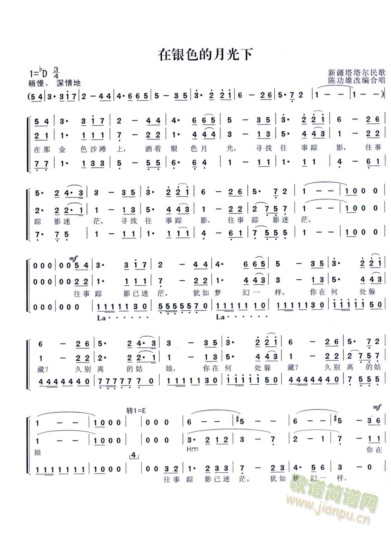 在银色的月光下(三声部)(十字及以上)1