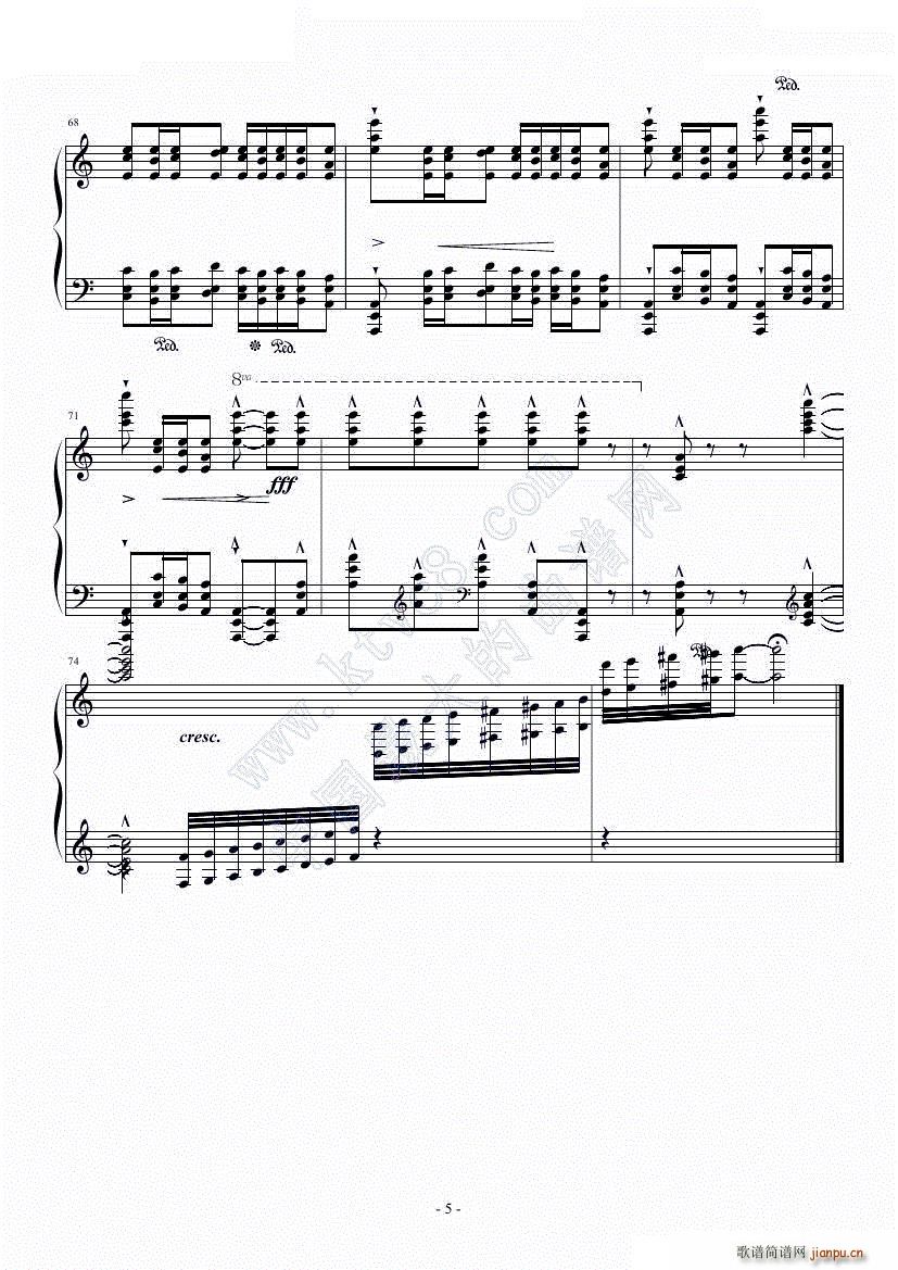 爱丽丝主题狂想曲 绝对的听觉冲击(钢琴谱)6