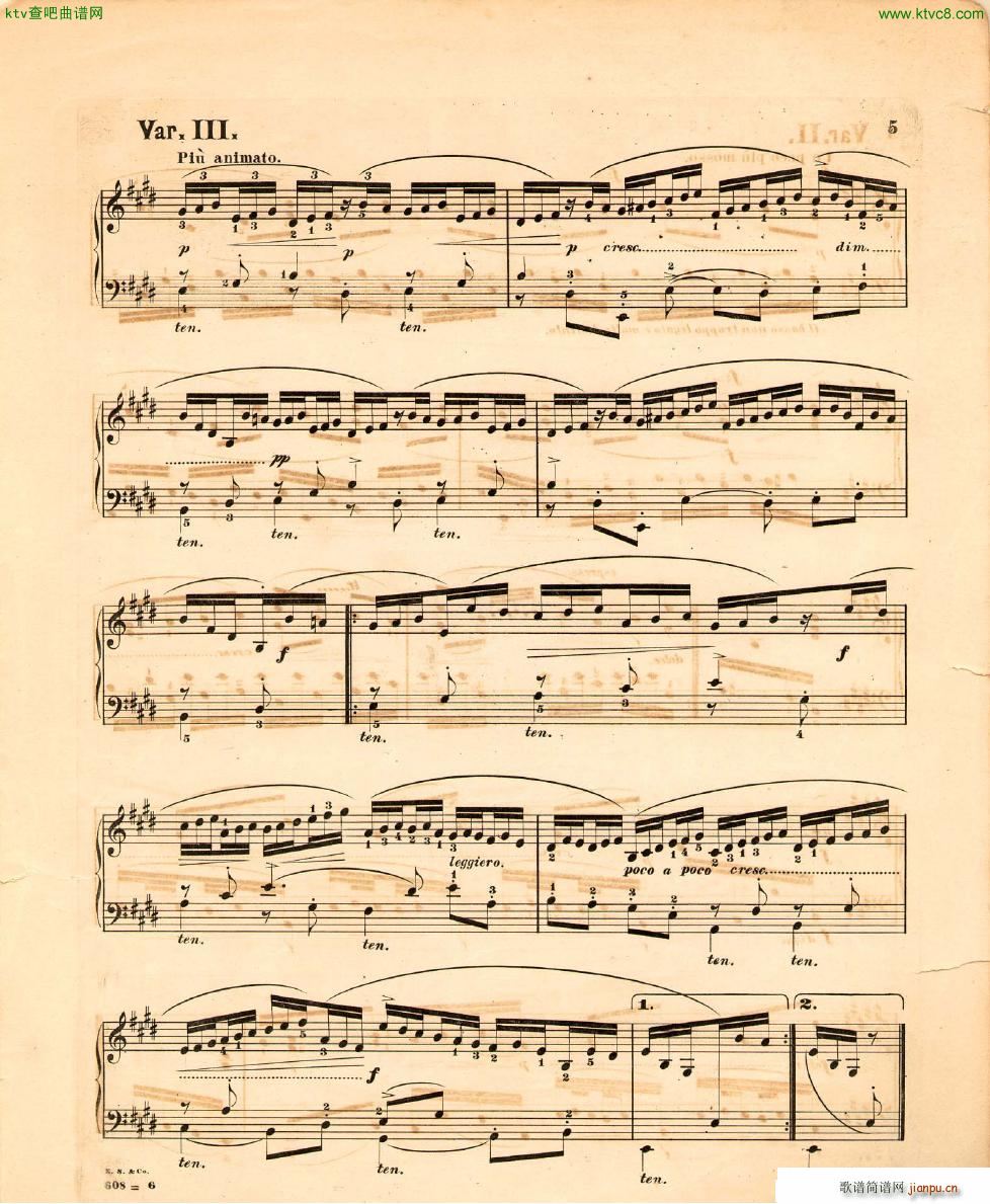 Bulow haendel harmonious blacksmith(钢琴谱)5